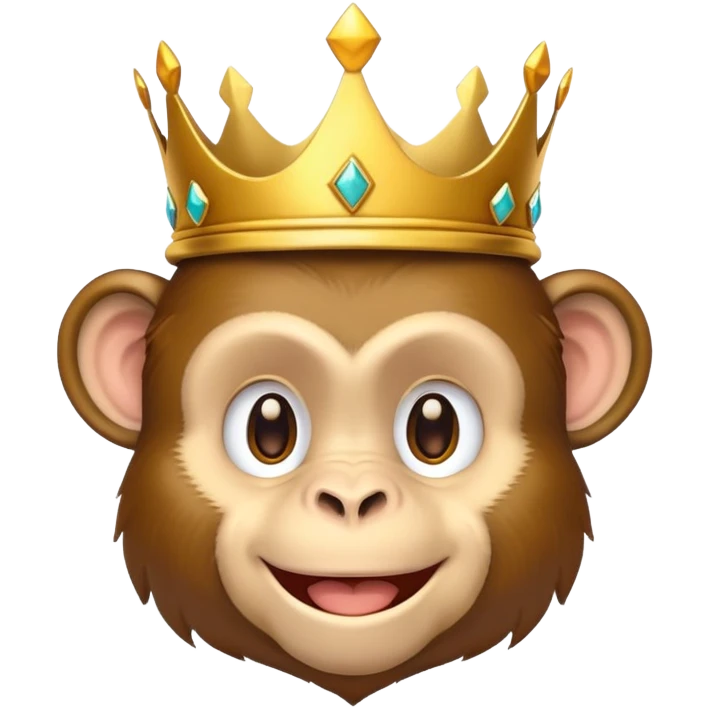 Monkey wearing a crown emoji