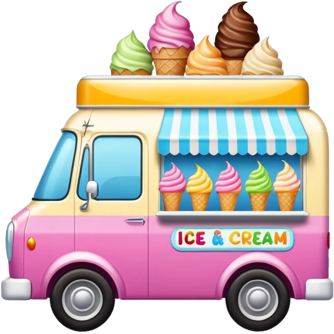 Colorful ice cream van emoji