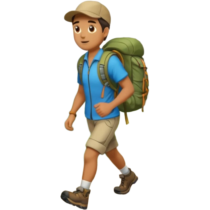 man with backpack and hiking clothes, full body emoji