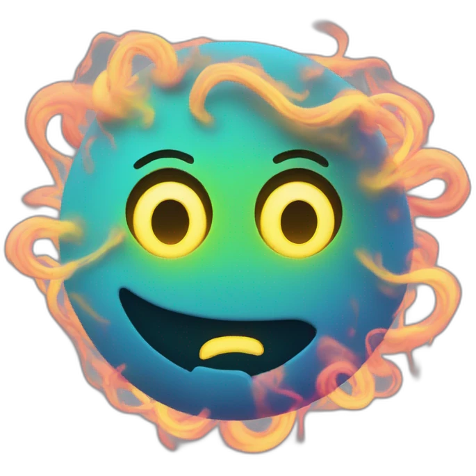 A face made of swirling neon gas emoji