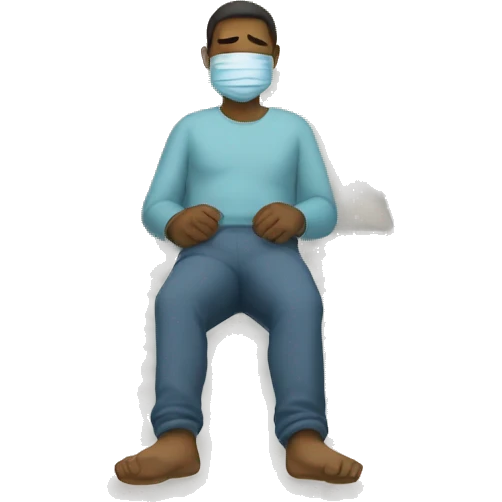 A man have mask and sleeping on bed emoji