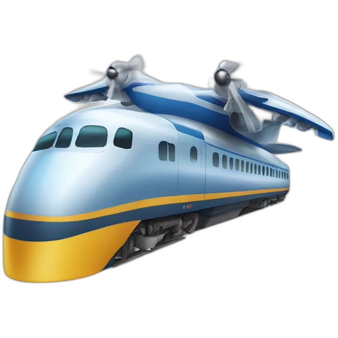 train with plane wings emoji