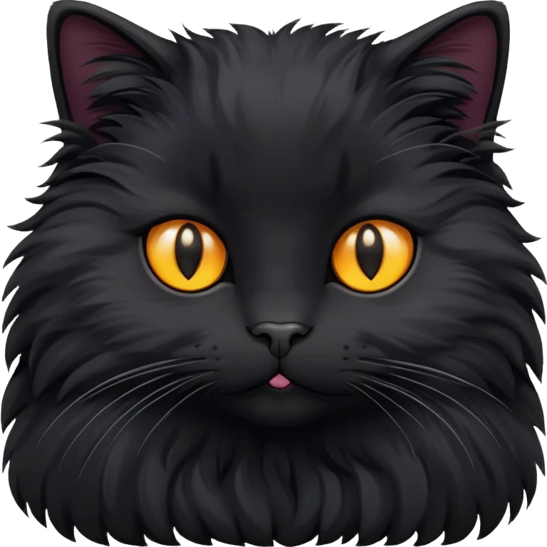 Black fluffy cat emoji