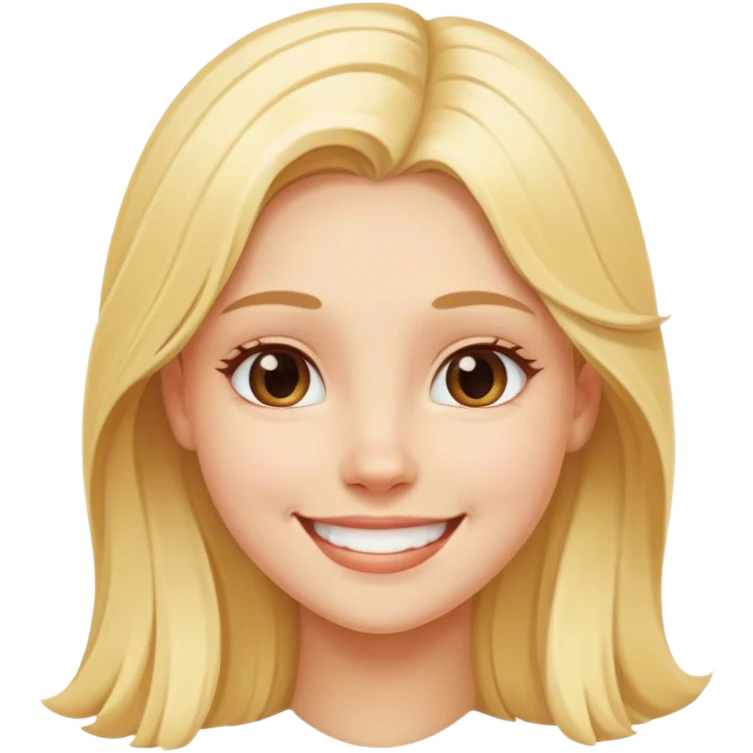 smiling long blonde girl portrait emoji