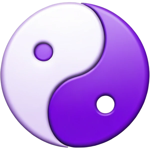 Purple yin and yang little emoji