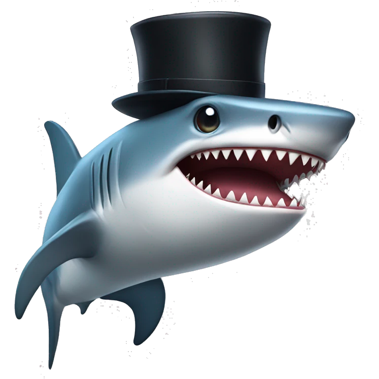 shark with tophat emoji