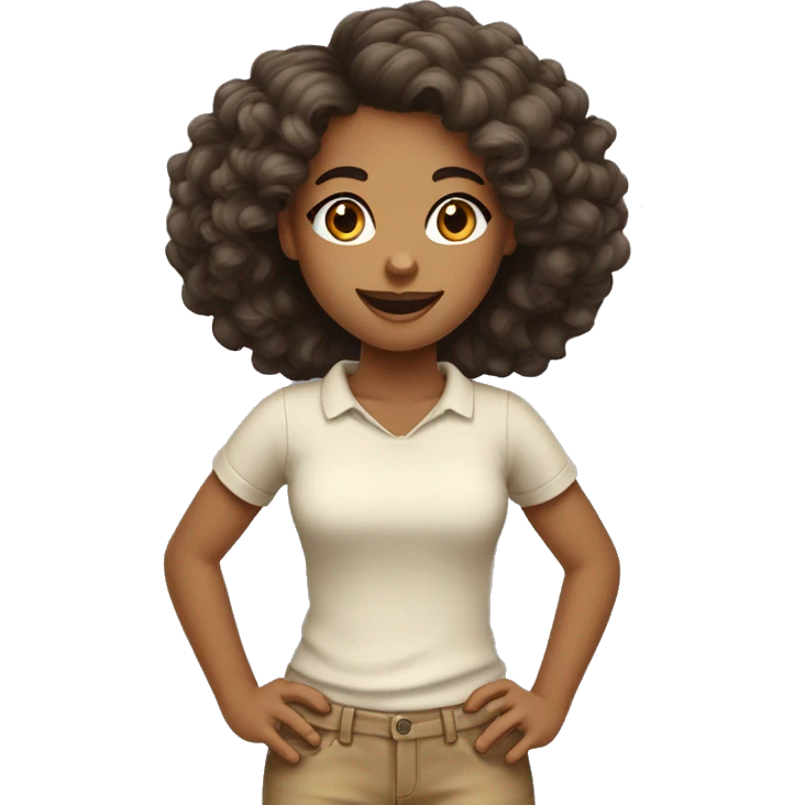 menina com cabelo comprido liso pele bege clara emoji