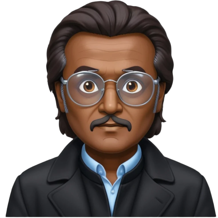 Rajinikanth baasha with black coat cooling glass emoji