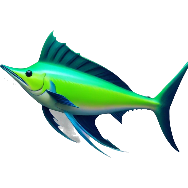 Neon green sailfish emoji