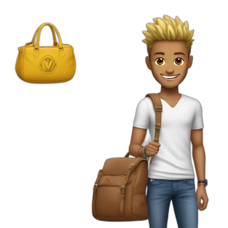 Neymar avec un sac de winx emoji