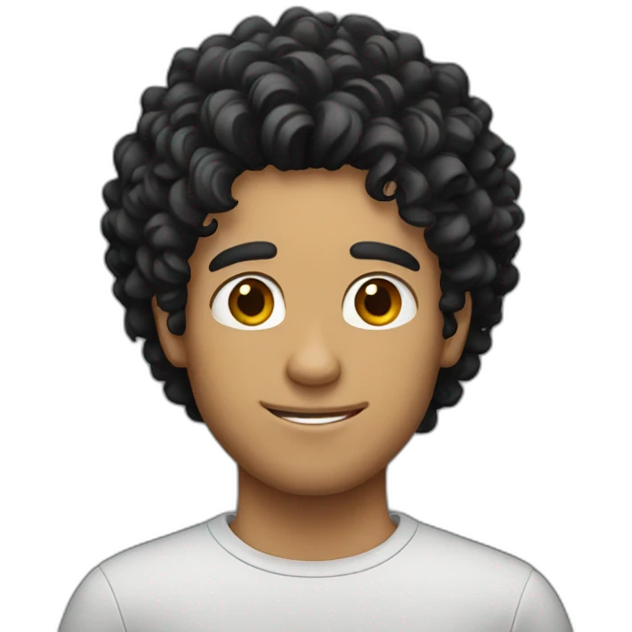 guy with curly black hair emoji