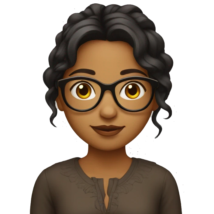 a really short southern-most indian brown girl with glasses emoji