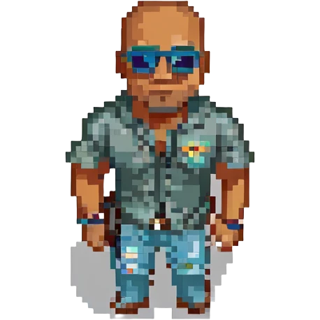 Dwayne Johnson with sunglasses pixel art style emoji