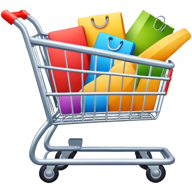 shopping app icon with cart emoji