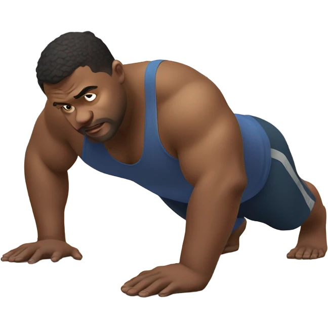 fat white guy doing push ups emoji