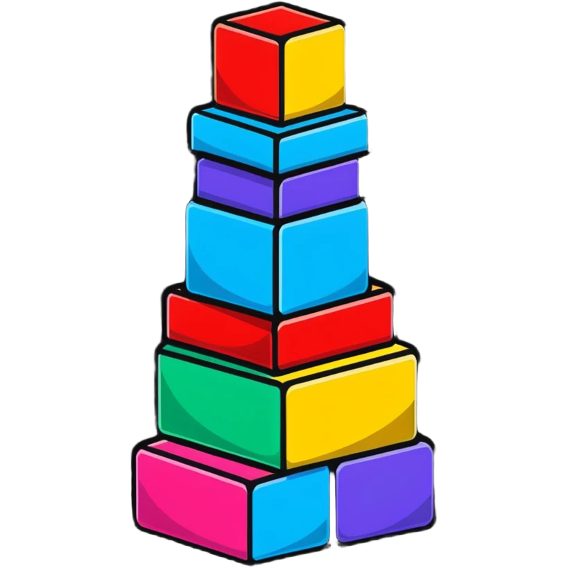 stacked toy blocks tower emoji