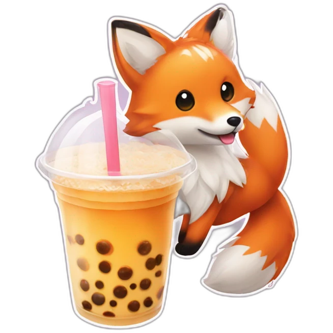 fox bubble tea emoji