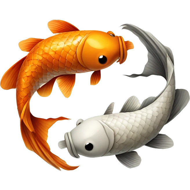 Two koi fish forming a yin-yang symbol.  Cryptic spooky unique  emoji