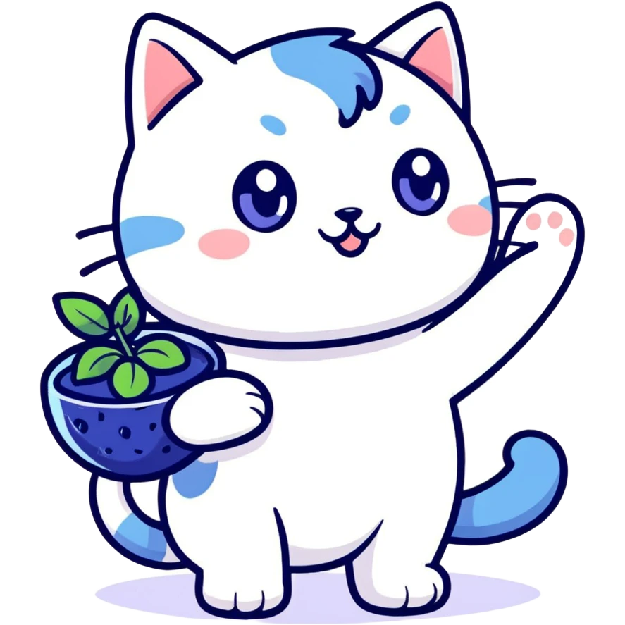 cat with blueberry  emoji