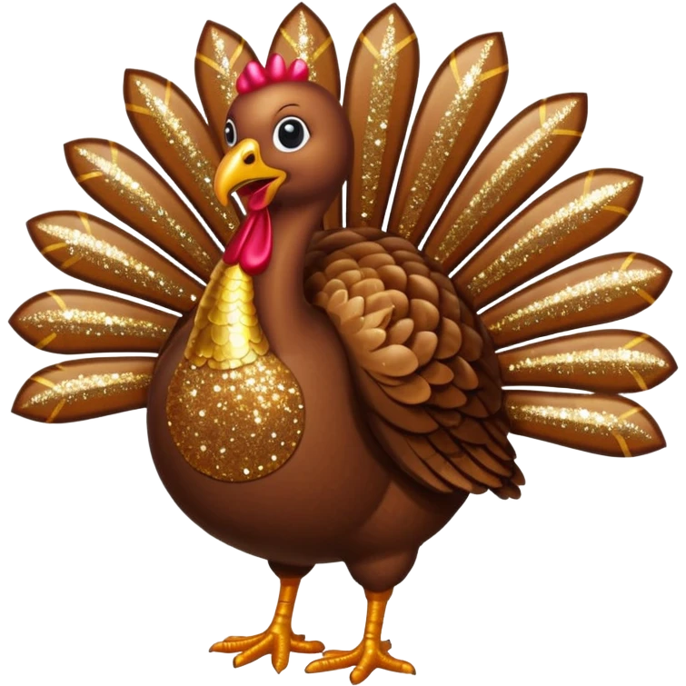 Brown glitter turkey emoji