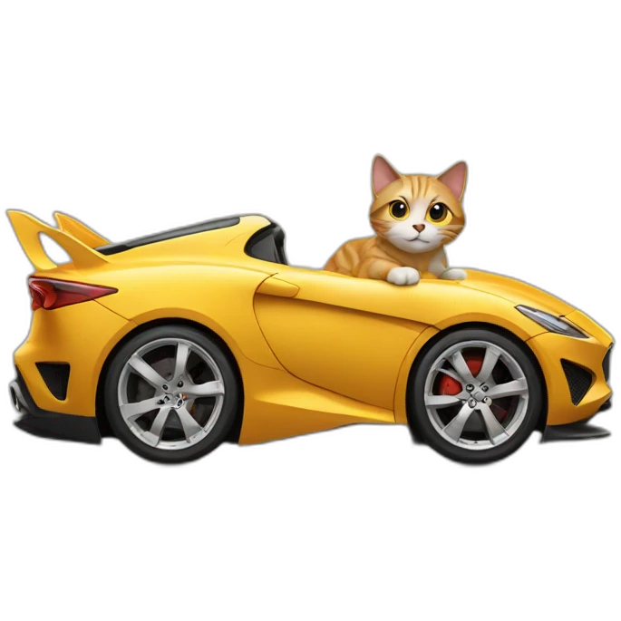 Cat on sport car emoji