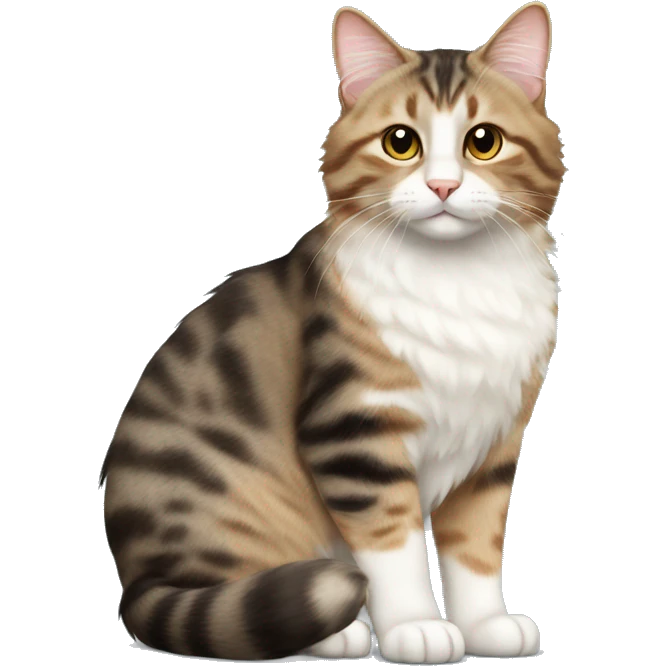 American Bobtail Cat ,Semi-long fur cat,Half-body emoji