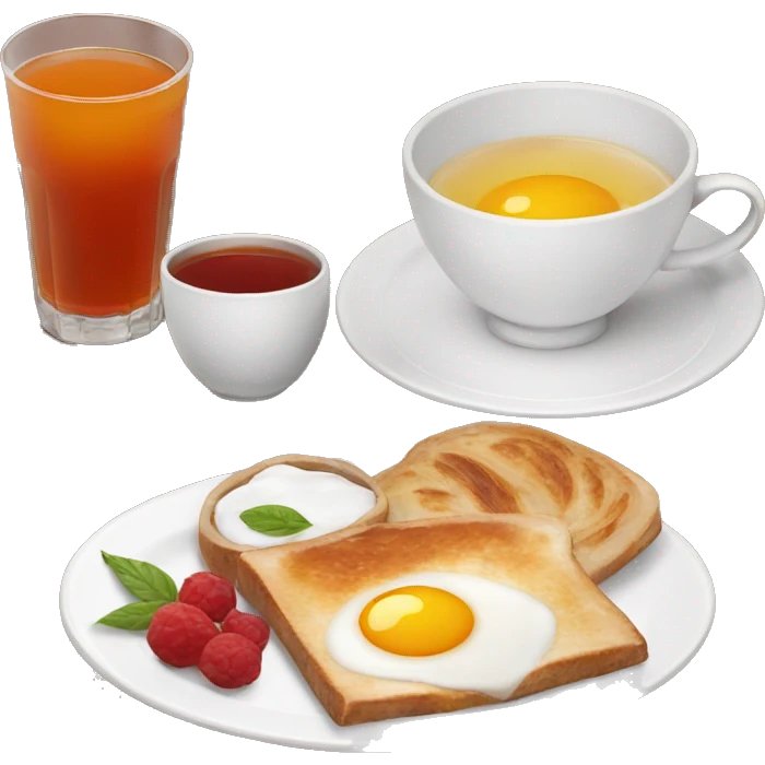 Turkish breakfast with Turkish tea emoji