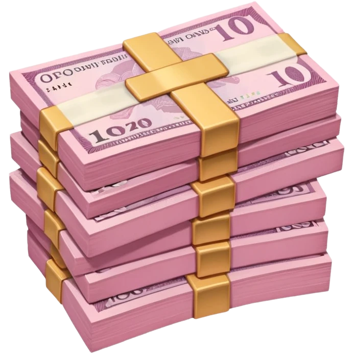 pink pack of british pounds emoji