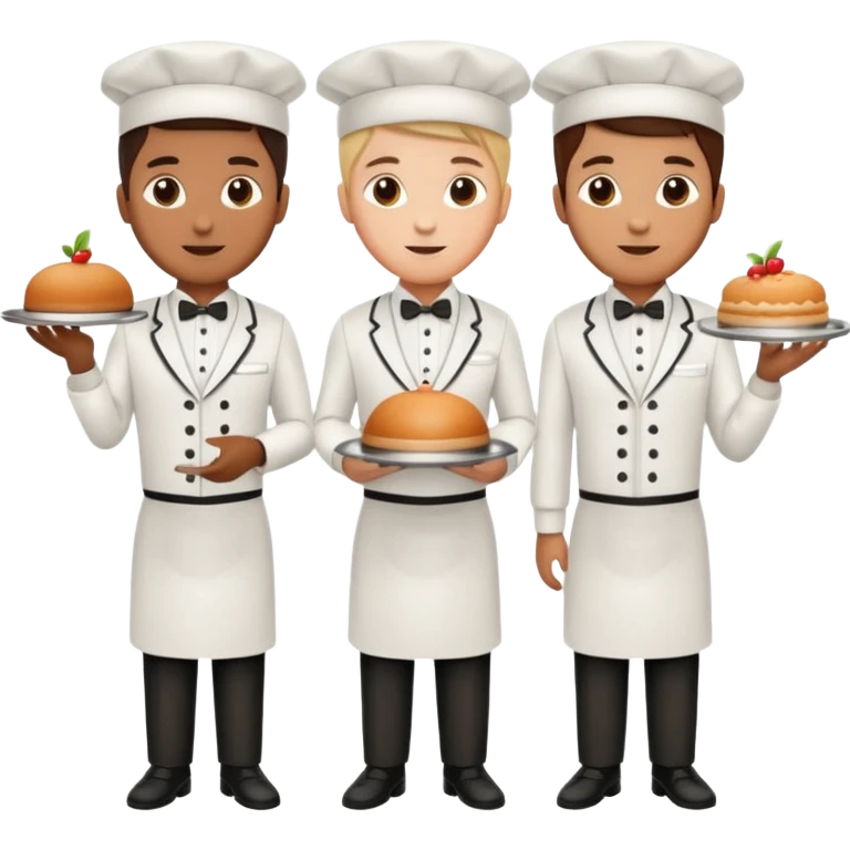 people in waiter uniforms emoji