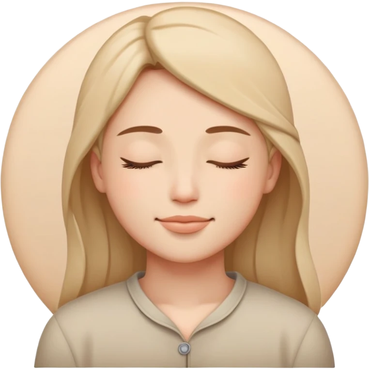 peaceful face with closed eyes and a gentle smile emoji