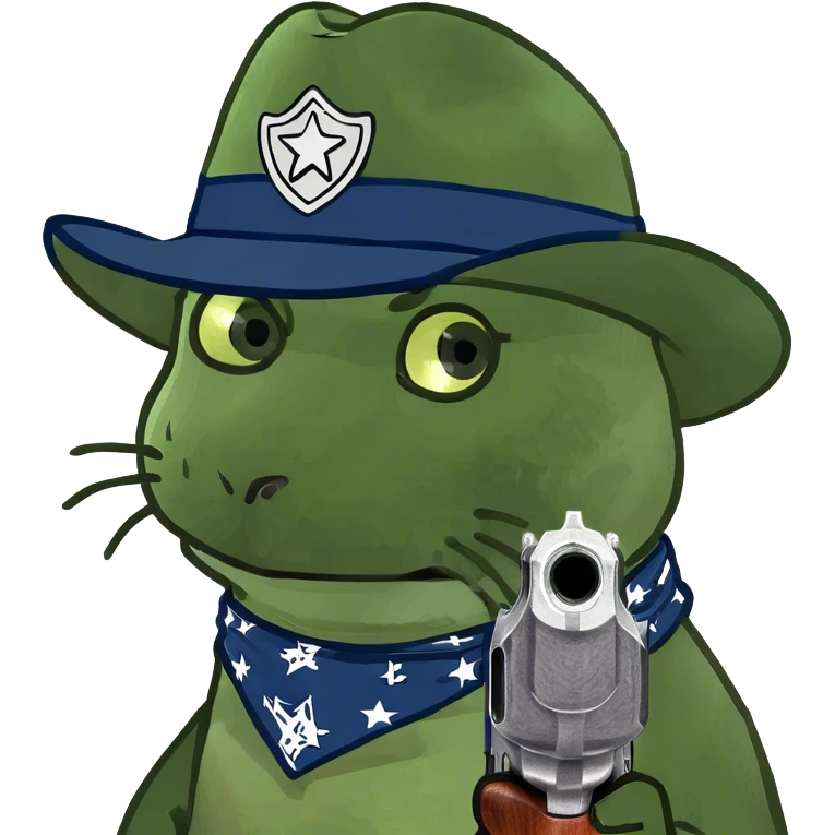 Cat with a gun emoji
