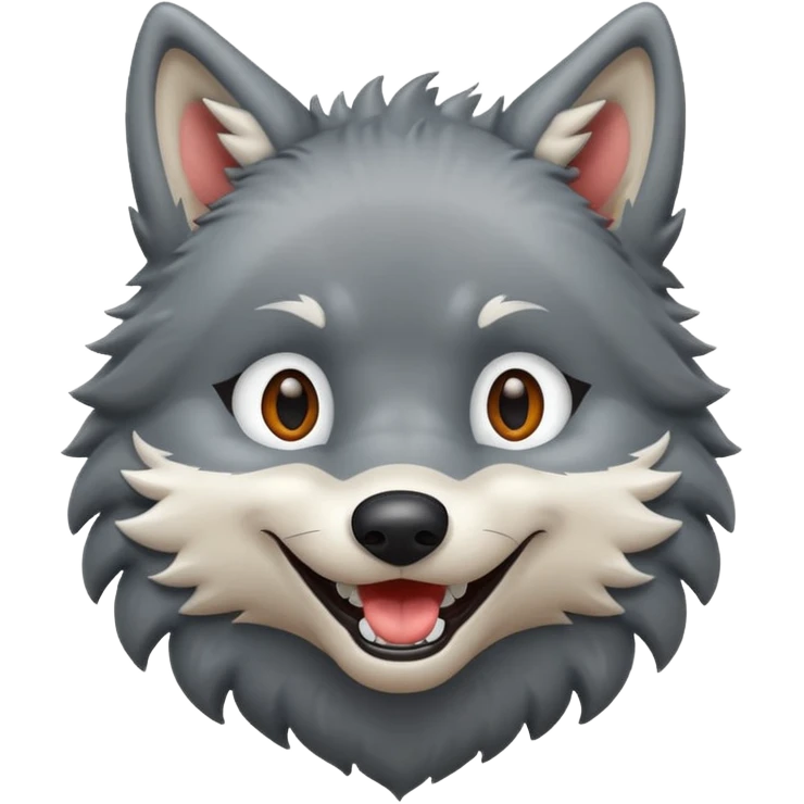 Wolf cartoon wholding hunt emoji