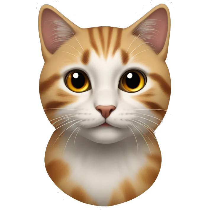 Kat met rood, zwart en wit, die kopje geeft emoji
