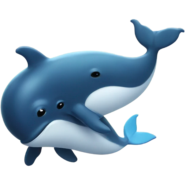 A whale and a dolphin hugging  emoji