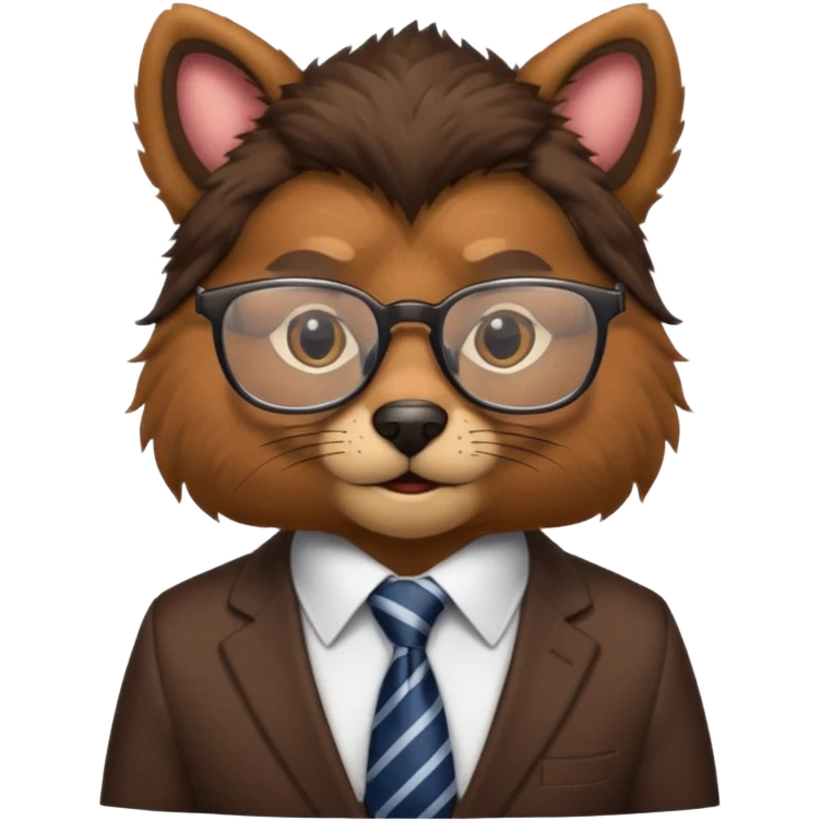 glasses animal with tie emoji