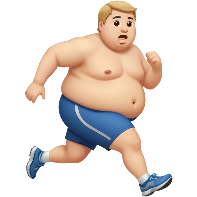 Fat man panic running emoji
