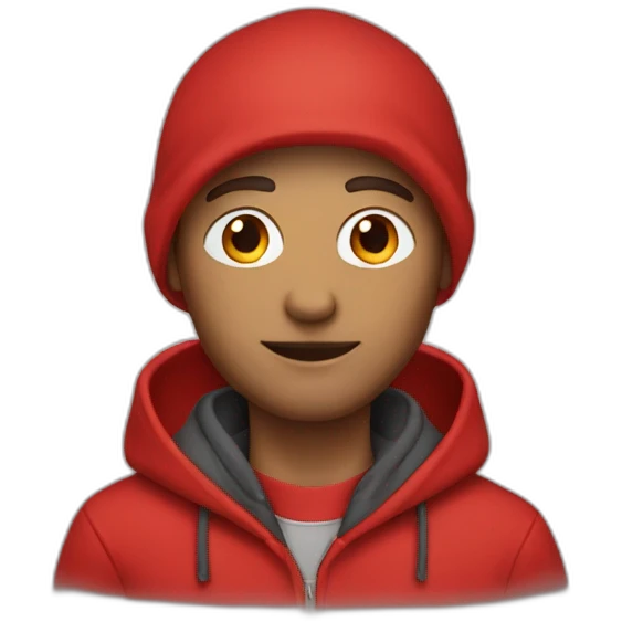 Hoodie red Man 40 ans emoji
