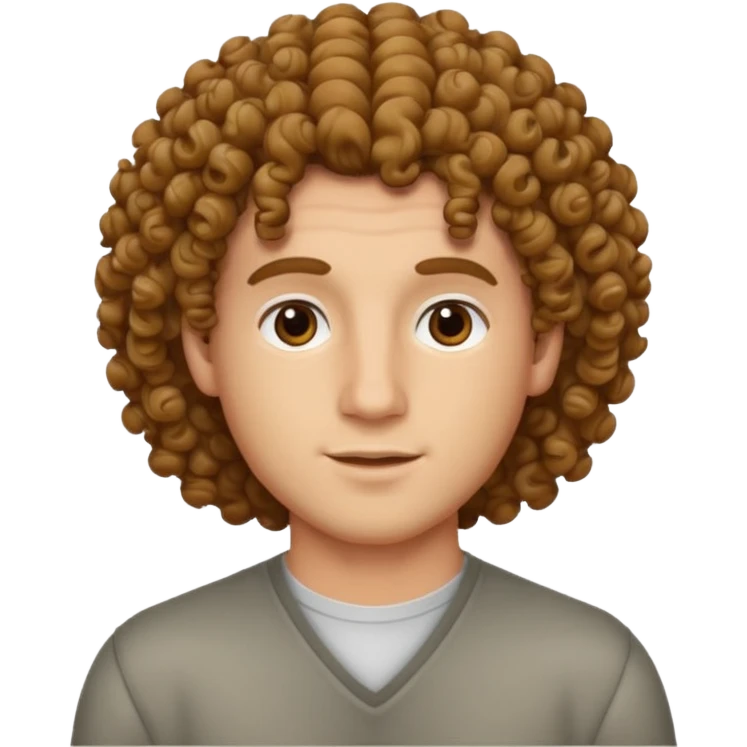 Valerio Lundini with curly hair emoji