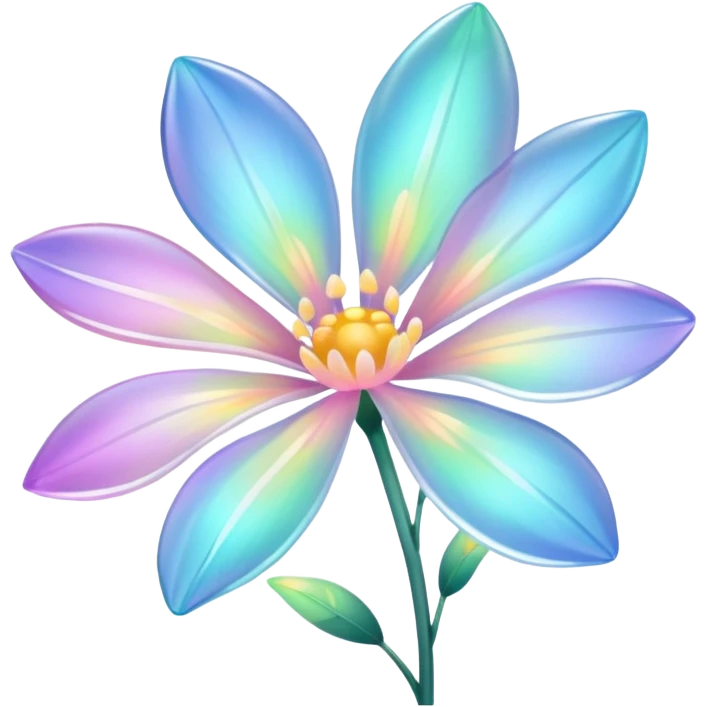 Pastel iridescent transparent luminescent aesthetic flowers emoji