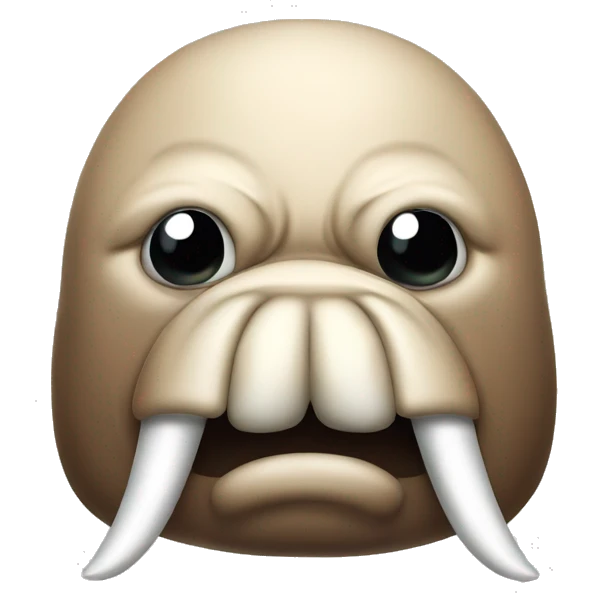 Angry walrus with big tusks emoji