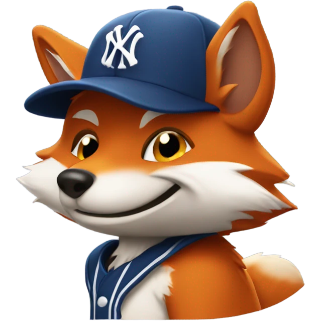 Furry fox with casquette yankee / Wink emoji