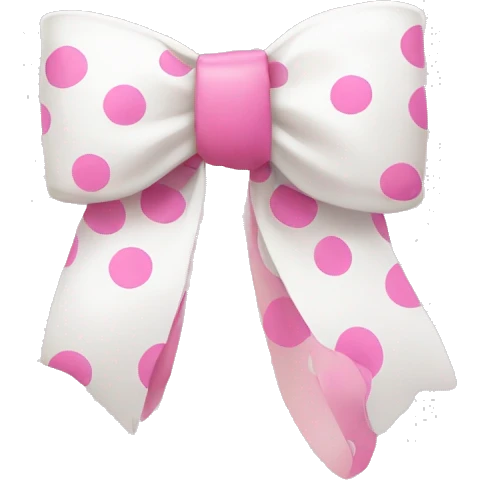 white bow with pink polka dots emoji