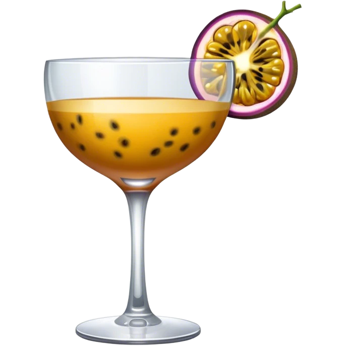 Cocktail glass with half passionfruit emoji