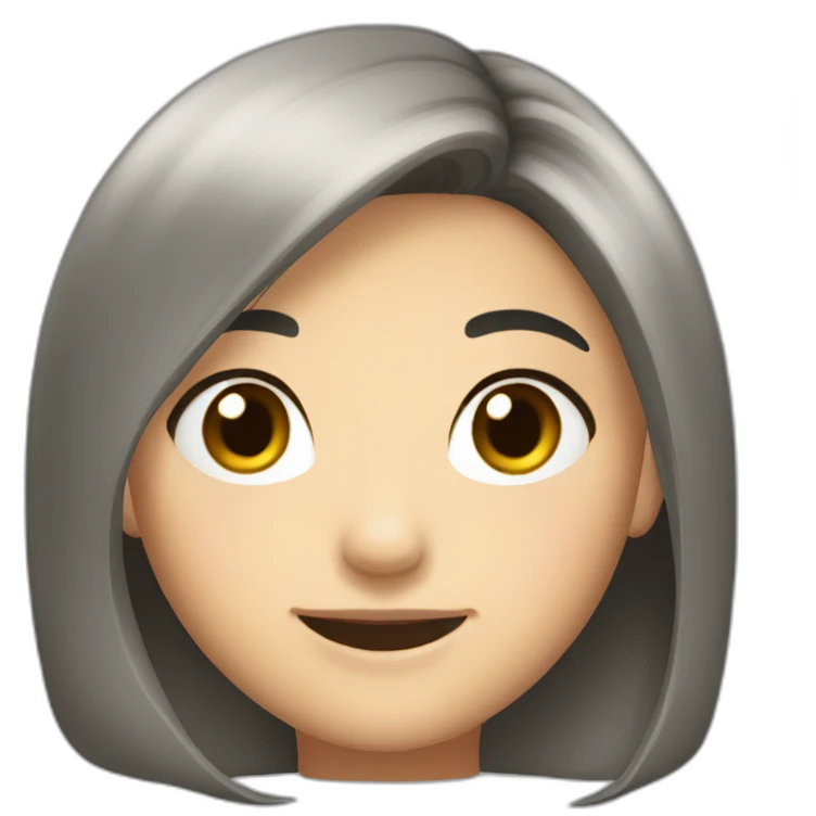 bob hair asian girl smile emoji