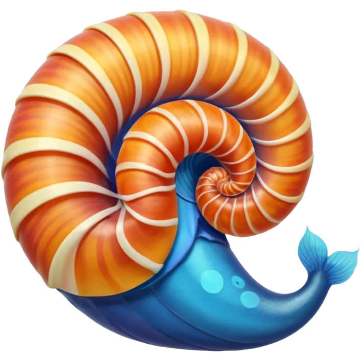 a colorful cute nautilus with feet that looks like it is swimming emoji