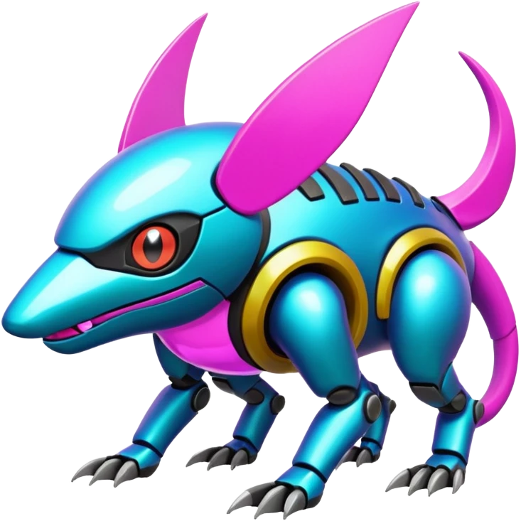  exotic tropical cyber-Protogen-Fakémon-Pokémon-Vernid-creature emoji