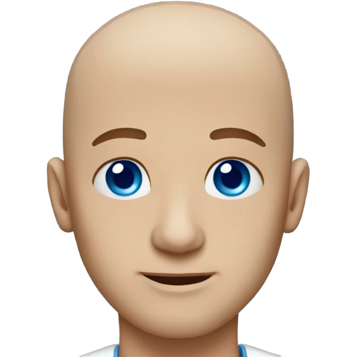 blue eyed bald man emoji