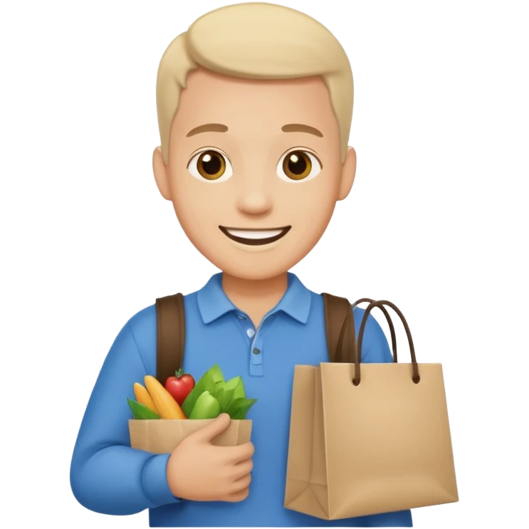 Shopping Bag man emoji