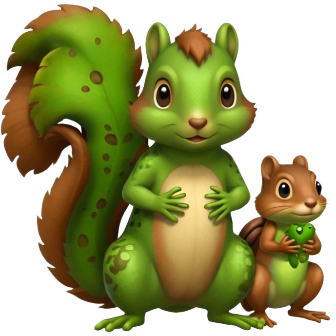 Squirrel stand with a frog emoji