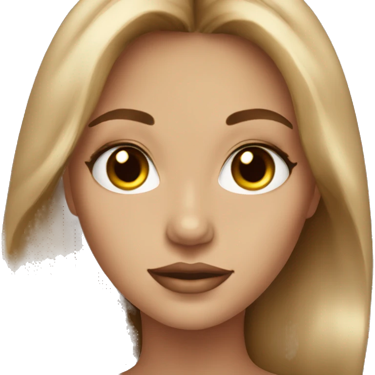 Glamorous gorgeous girl with light brown hair emoji
